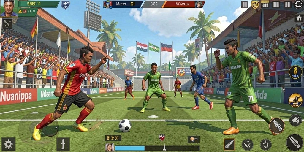 Screenshot pertama menunjukkan karakter utama dalam petualangan yang menegangkan.